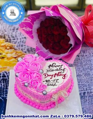 Combo Bánh Kem Và Hoa Tươi 56